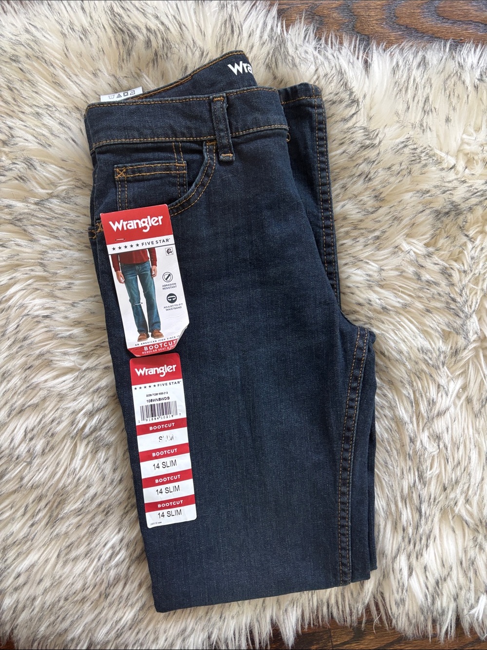 NWT Wrangler Boys Bootcut Denim Jeans (14 Slim)